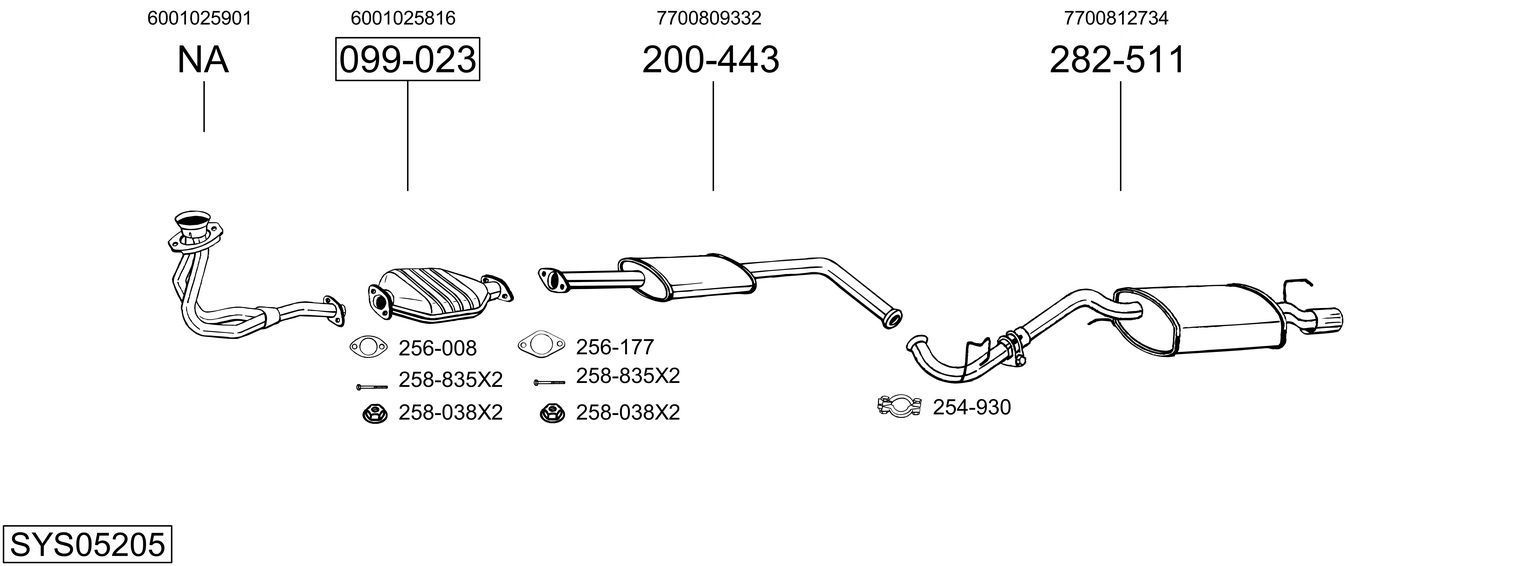 Išmetimo sistema BOSAL SYS05205