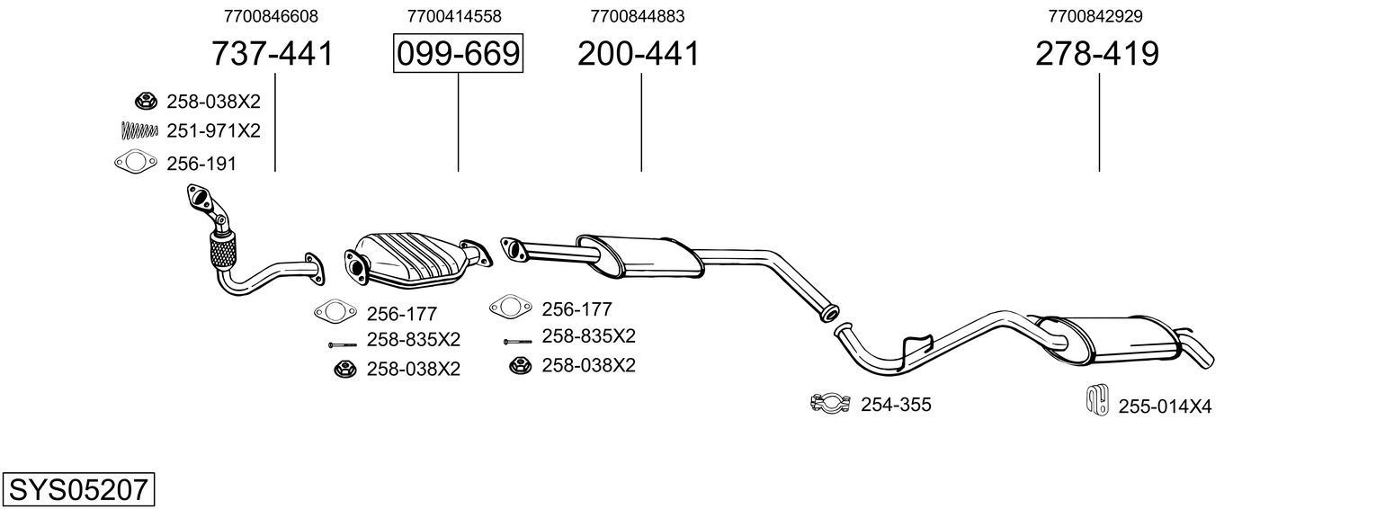 Išmetimo sistema BOSAL SYS05207