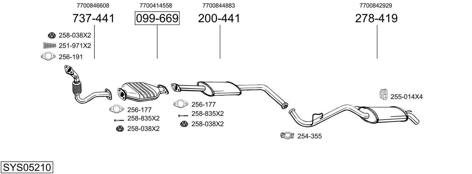 Išmetimo sistema BOSAL SYS05210