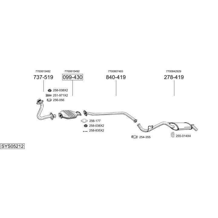 Išmetimo sistema BOSAL SYS05212