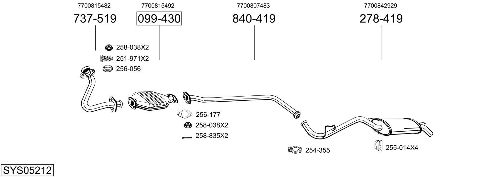 Išmetimo sistema BOSAL SYS05212