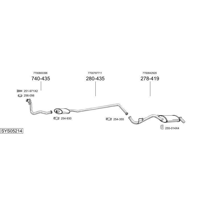 Išmetimo sistema BOSAL SYS05214