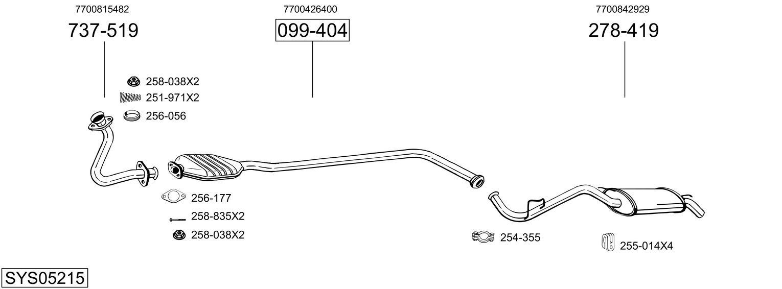 Išmetimo sistema BOSAL SYS05215