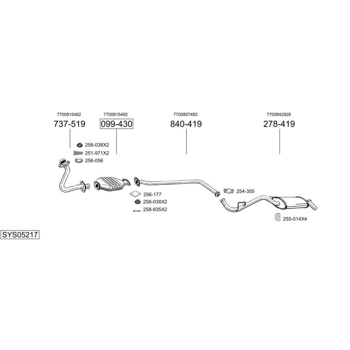 Išmetimo sistema BOSAL SYS05217