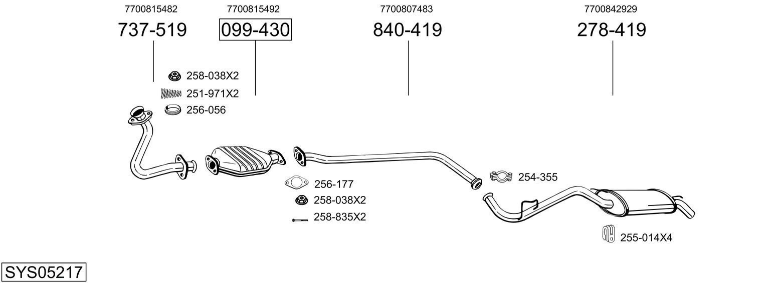 Išmetimo sistema BOSAL SYS05217