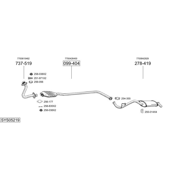 Išmetimo sistema BOSAL SYS05219