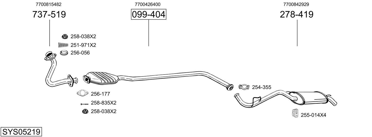 Išmetimo sistema BOSAL SYS05219