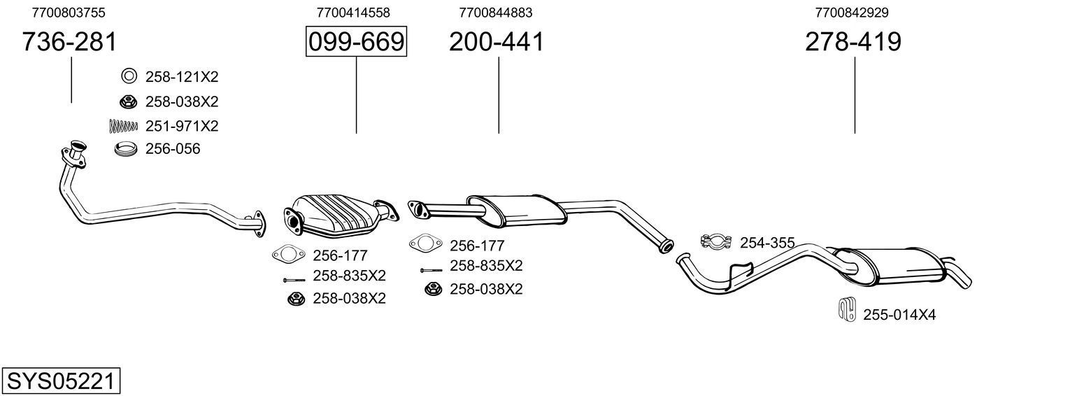 Išmetimo sistema BOSAL SYS05221