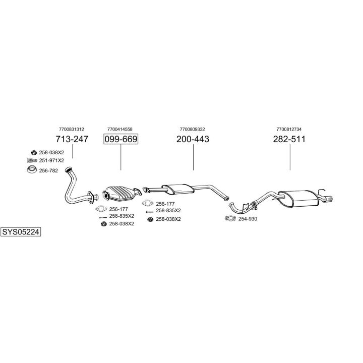 Išmetimo sistema BOSAL SYS05224