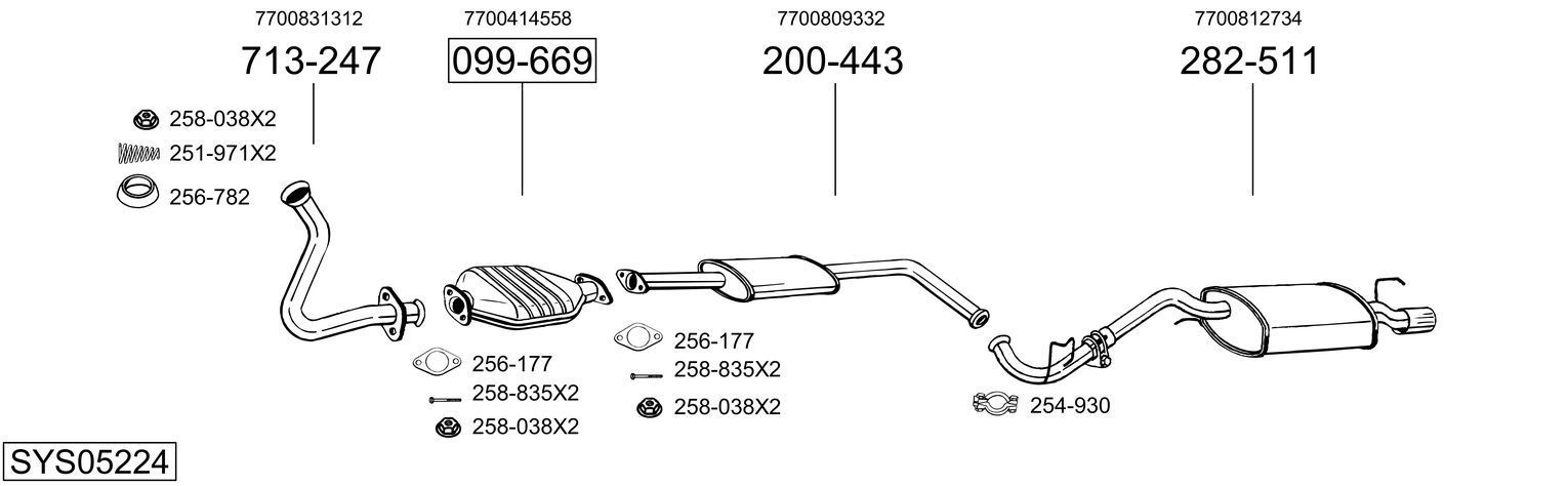 Išmetimo sistema BOSAL SYS05224