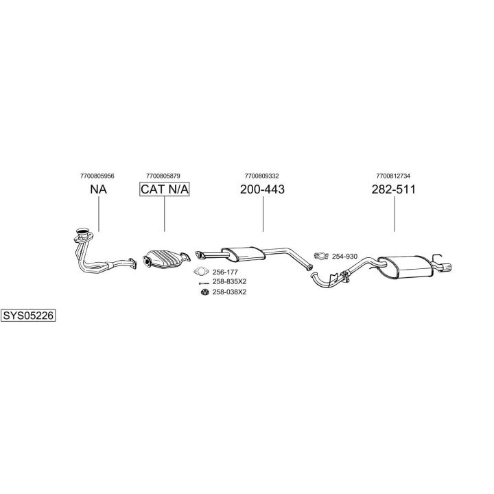 Išmetimo sistema BOSAL SYS05226