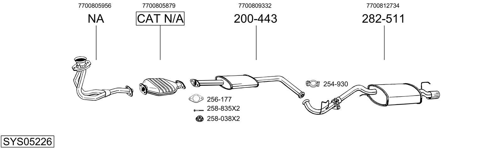 Išmetimo sistema BOSAL SYS05226