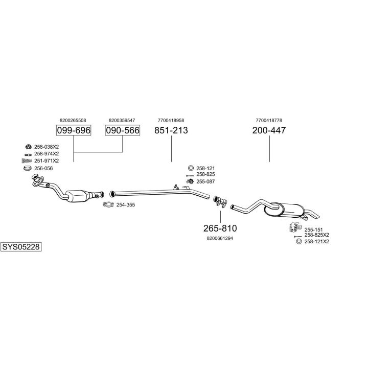 Išmetimo sistema BOSAL SYS05228