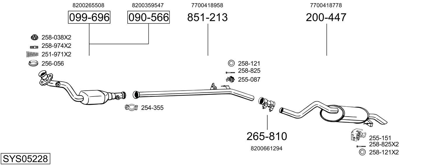 Išmetimo sistema BOSAL SYS05228
