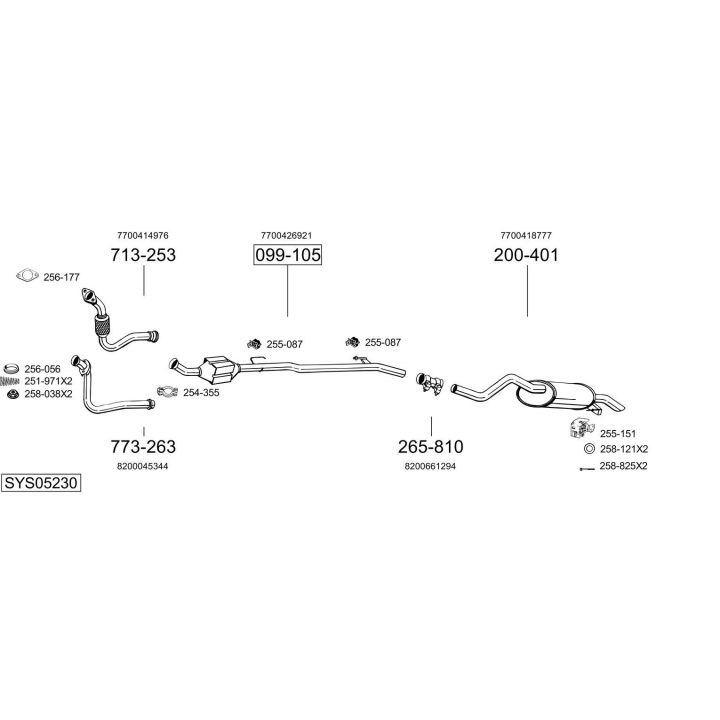 Išmetimo sistema BOSAL SYS05230