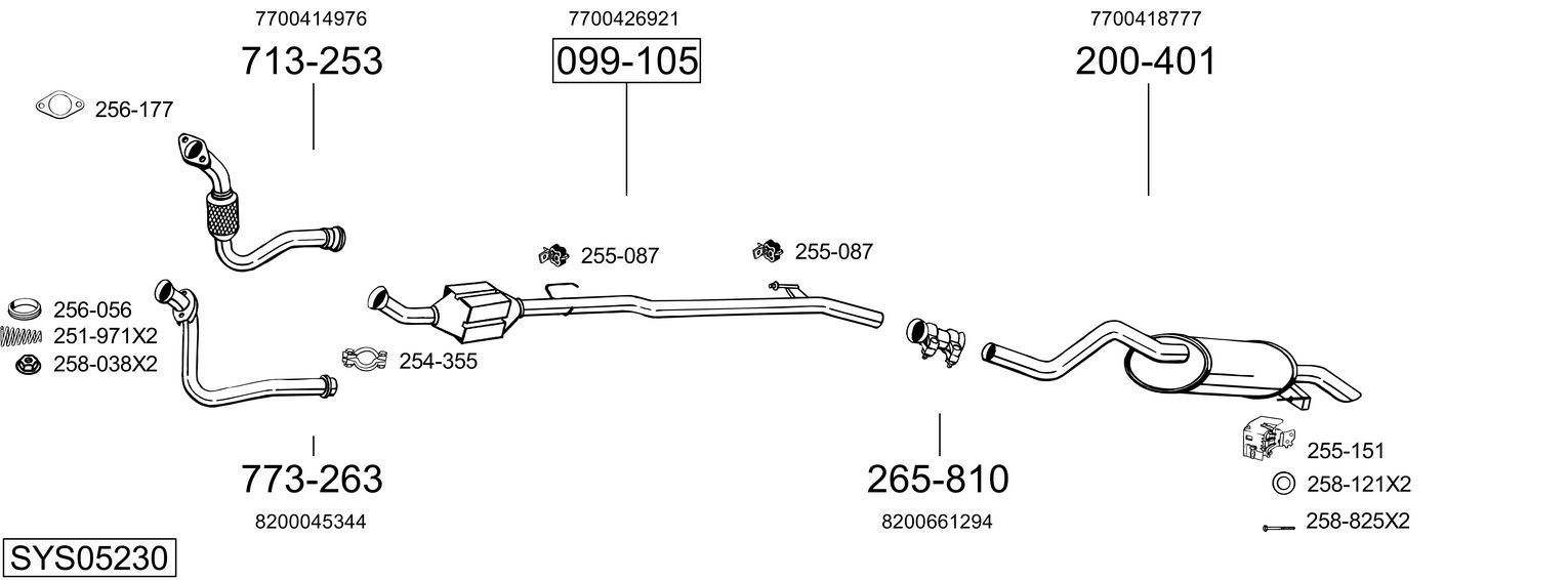 Išmetimo sistema BOSAL SYS05230
