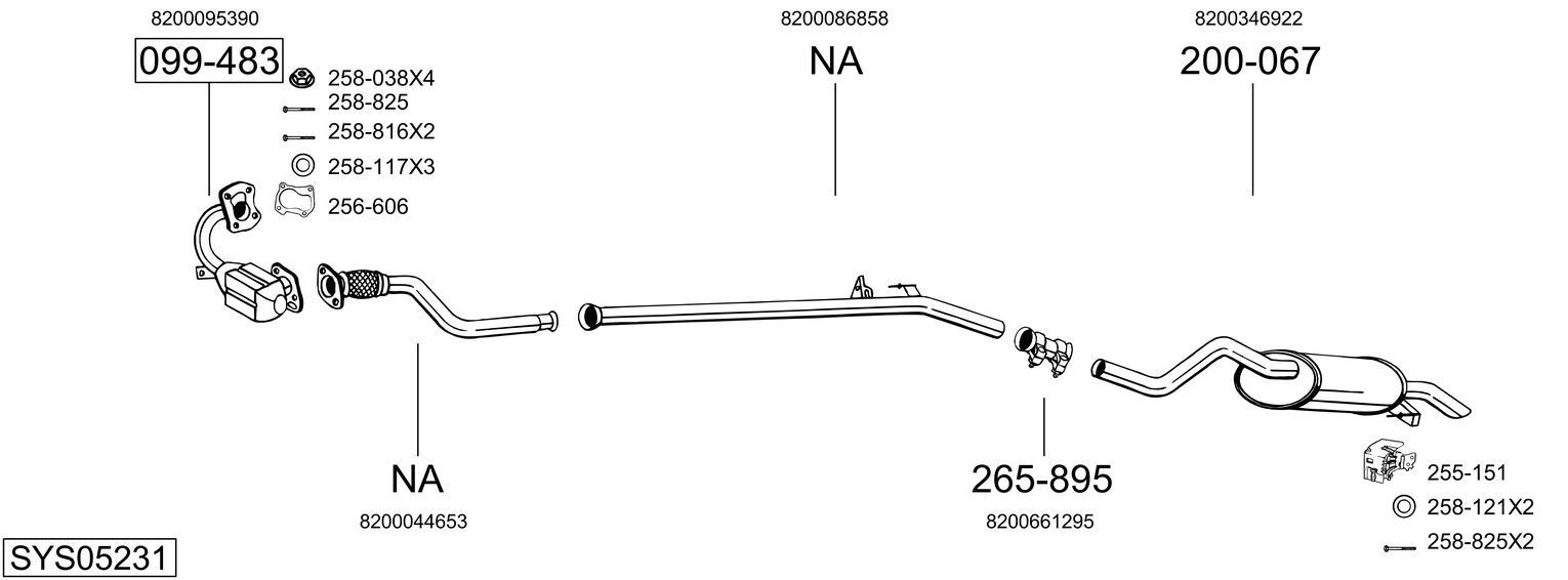 Išmetimo sistema BOSAL SYS05231