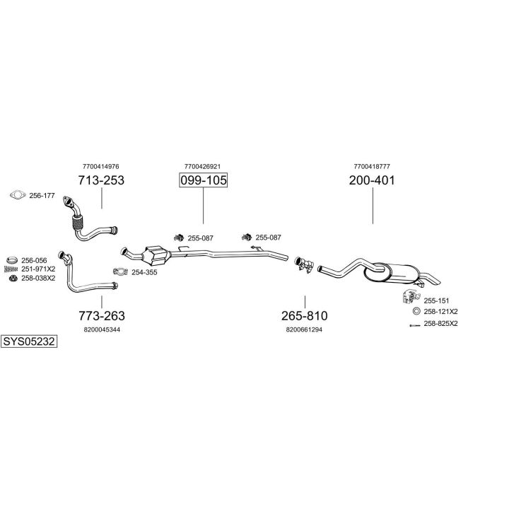 Išmetimo sistema BOSAL SYS05232