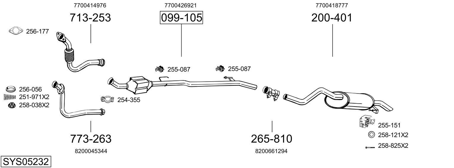 Išmetimo sistema BOSAL SYS05232
