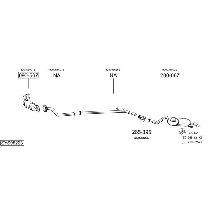Išmetimo sistema BOSAL SYS05233