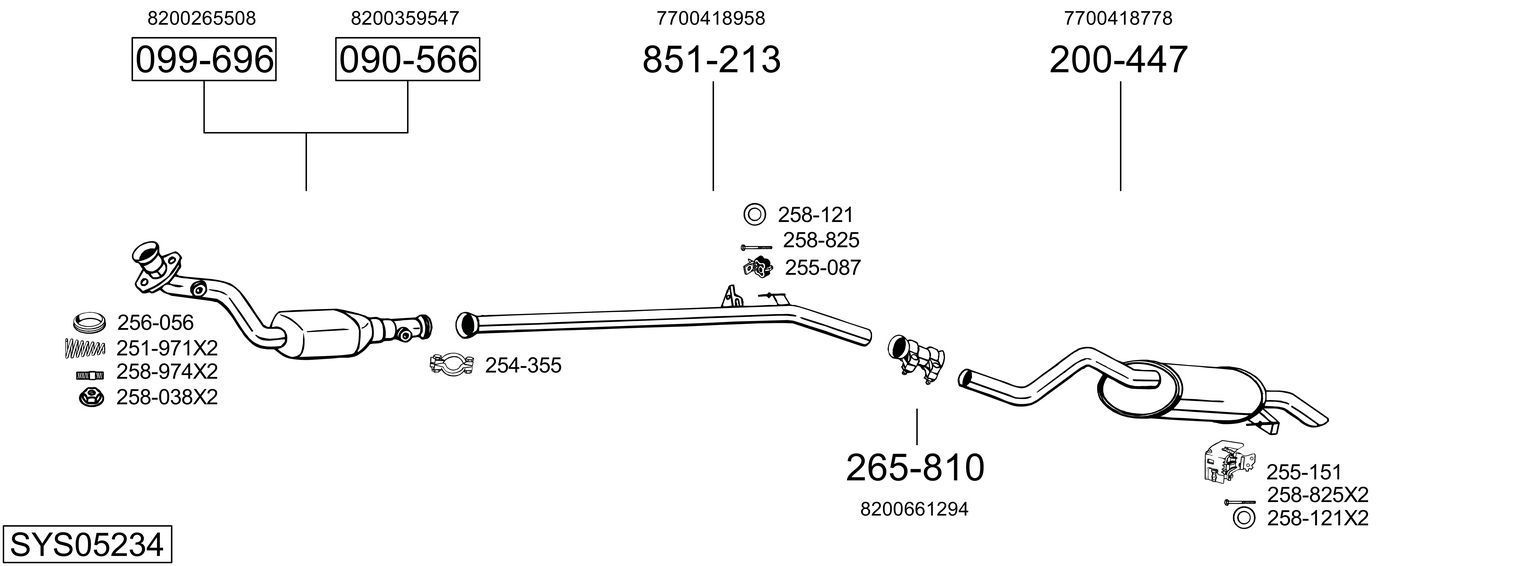 Išmetimo sistema BOSAL SYS05234