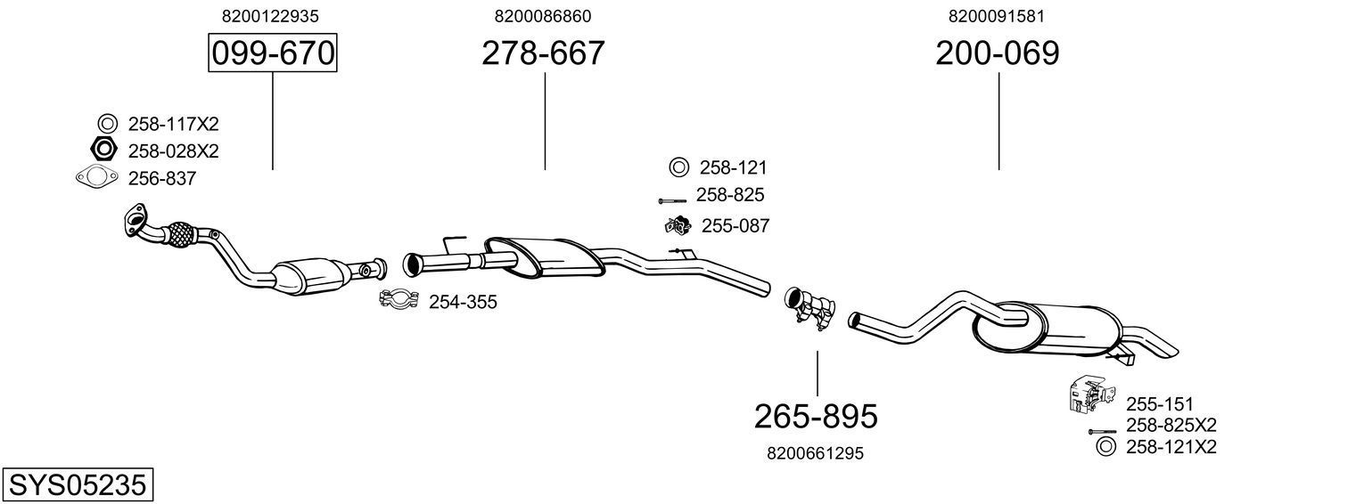 Išmetimo sistema BOSAL SYS05235