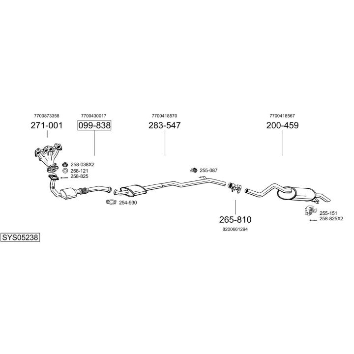 Išmetimo sistema BOSAL SYS05238