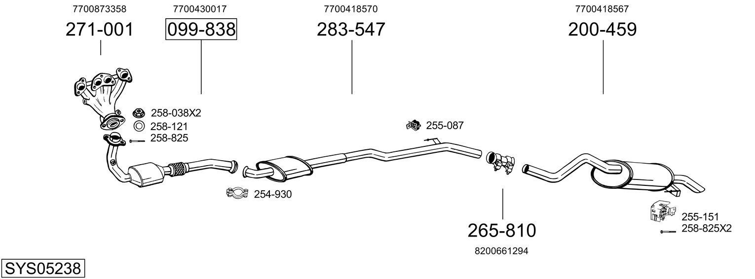 Išmetimo sistema BOSAL SYS05238