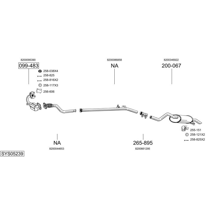 Išmetimo sistema BOSAL SYS05239