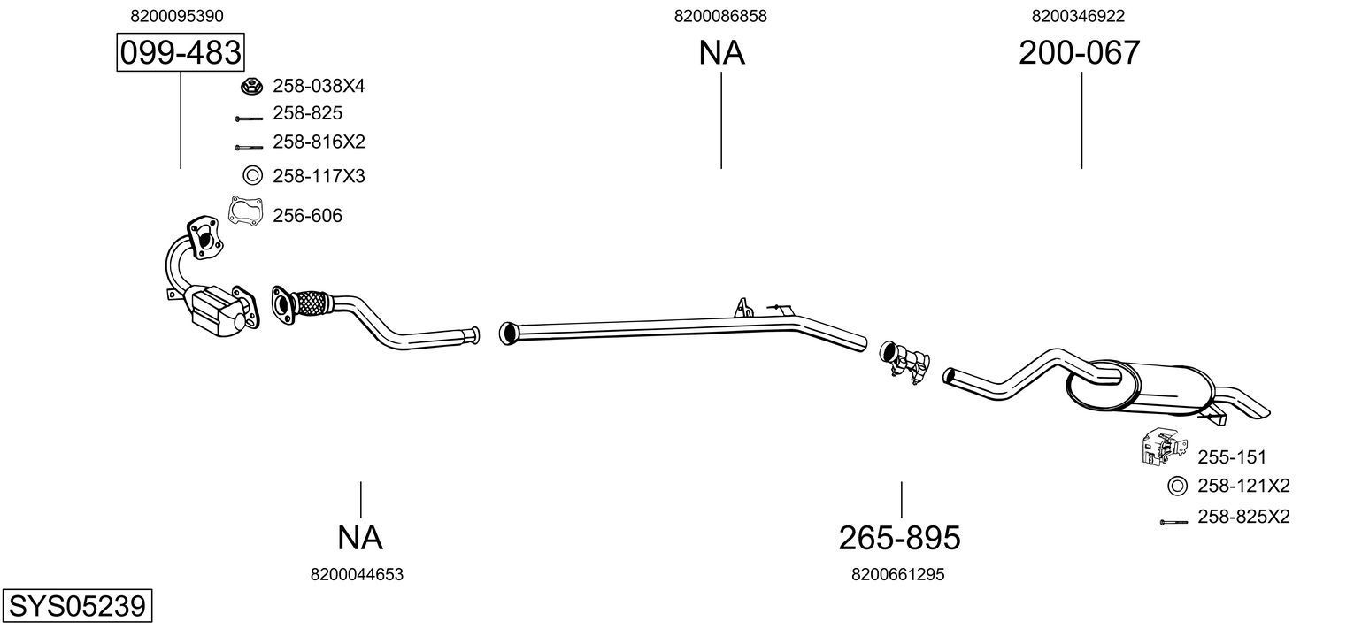 Išmetimo sistema BOSAL SYS05239