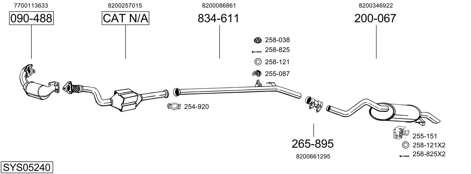 Išmetimo sistema BOSAL SYS05240