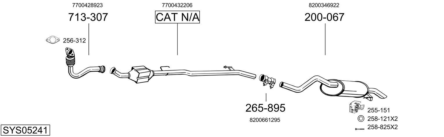 Išmetimo sistema BOSAL SYS05241