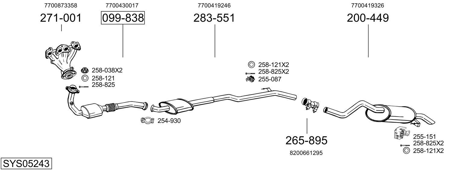 Išmetimo sistema BOSAL SYS05243