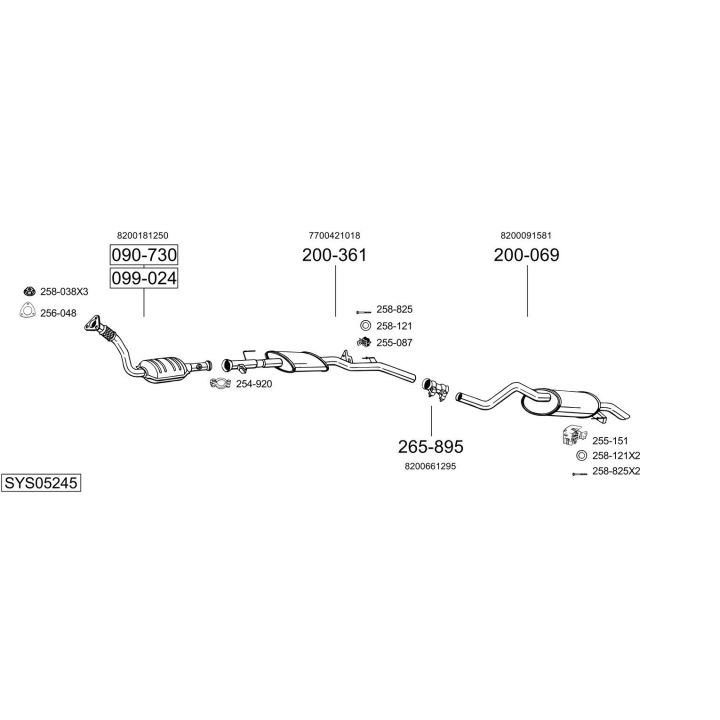 Išmetimo sistema BOSAL SYS05245