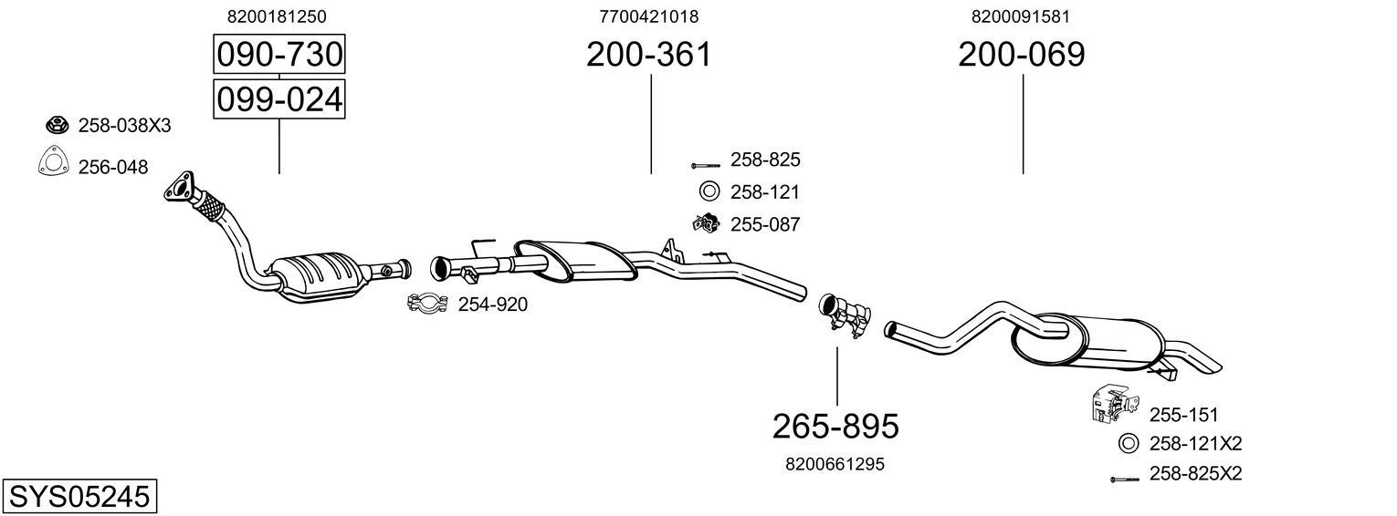 Išmetimo sistema BOSAL SYS05245