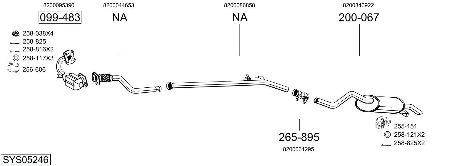 Išmetimo sistema BOSAL SYS05246
