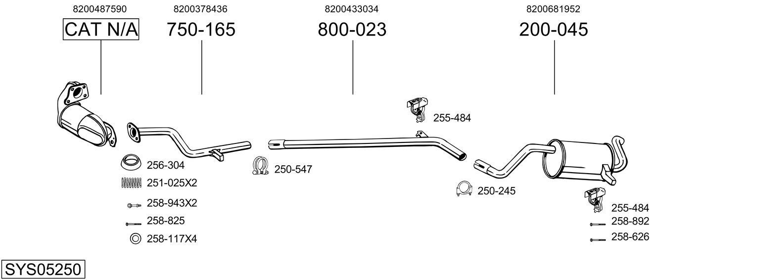 Išmetimo sistema BOSAL SYS05250