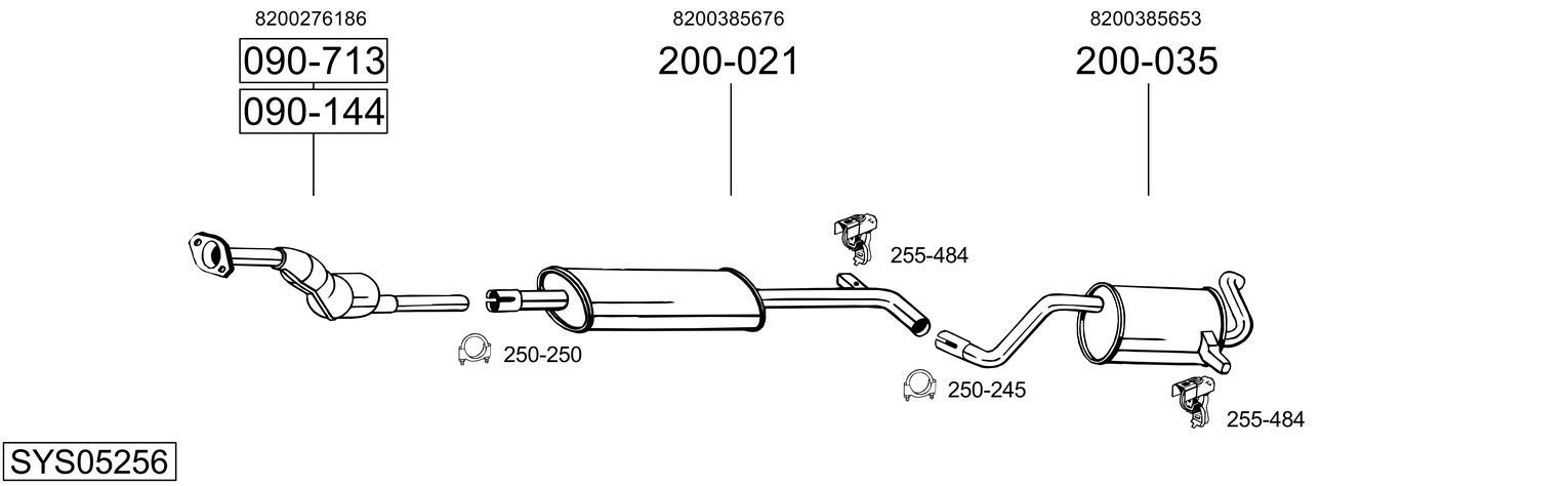 Išmetimo sistema BOSAL SYS05256