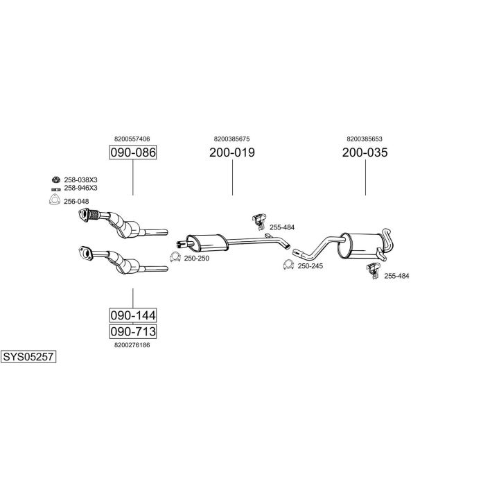 Išmetimo sistema BOSAL SYS05257