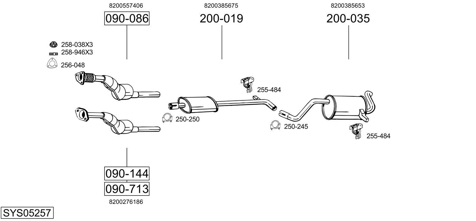 Išmetimo sistema BOSAL SYS05257