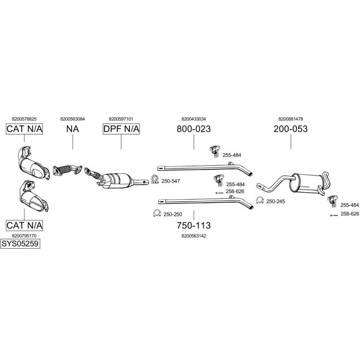 Išmetimo sistema BOSAL SYS05259