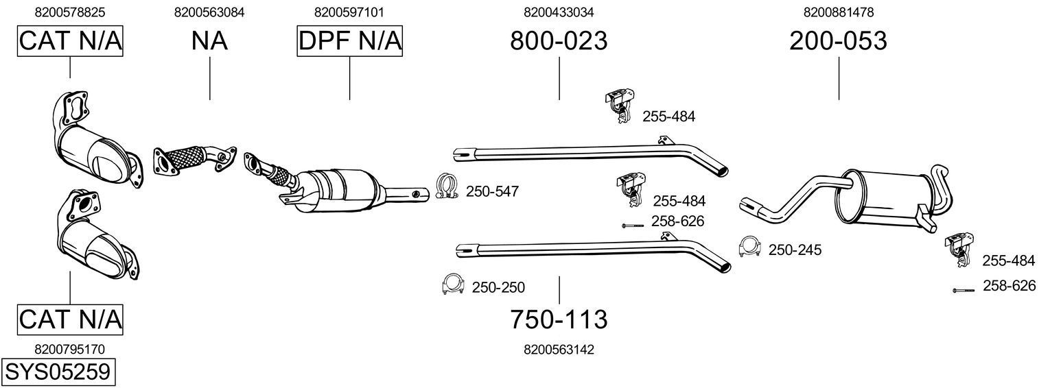 Išmetimo sistema BOSAL SYS05259