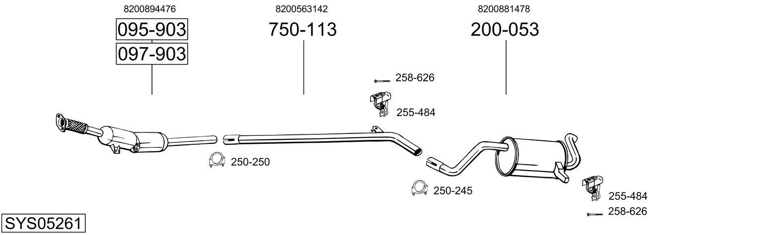 Išmetimo sistema BOSAL SYS05261