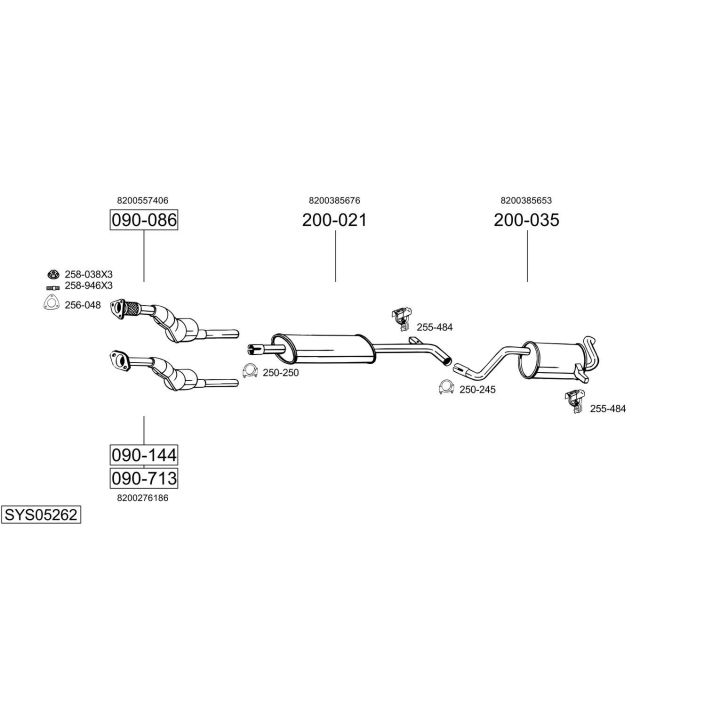 Išmetimo sistema BOSAL SYS05262
