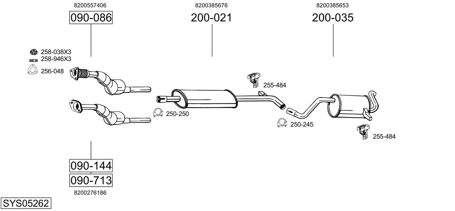 Išmetimo sistema BOSAL SYS05262