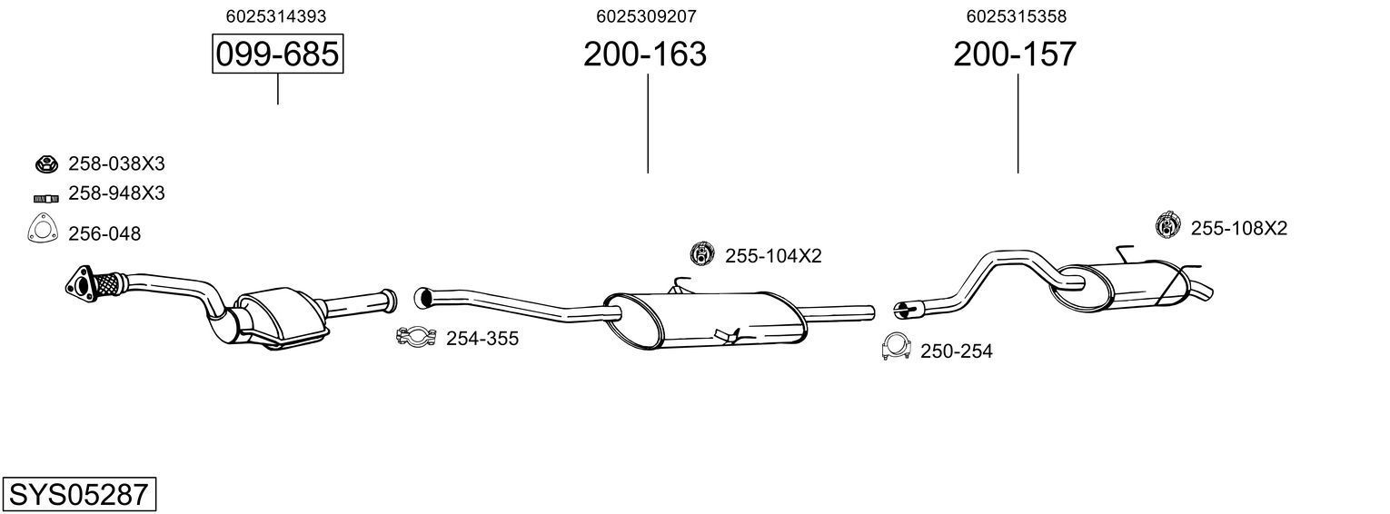 Išmetimo sistema BOSAL SYS05287