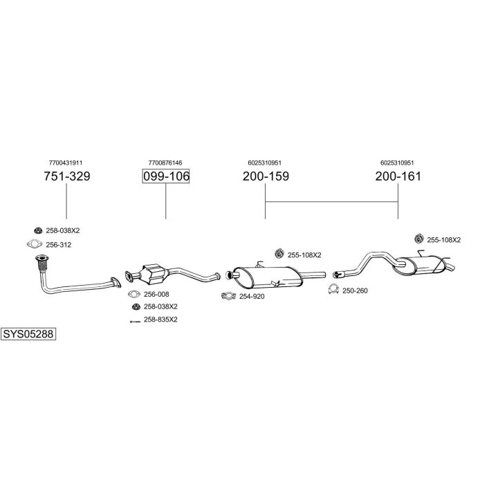 Išmetimo sistema BOSAL SYS05288