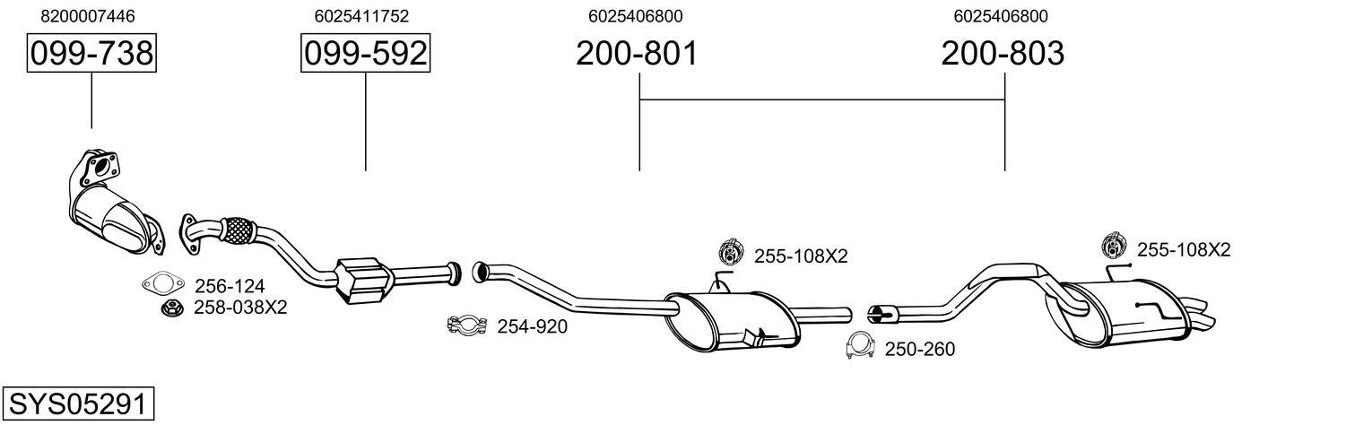 Išmetimo sistema BOSAL SYS05291