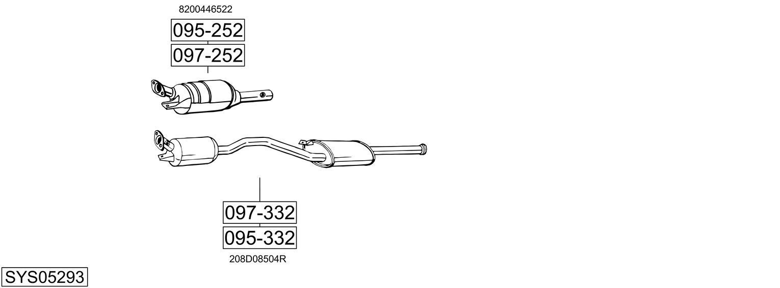 Išmetimo sistema BOSAL SYS05293