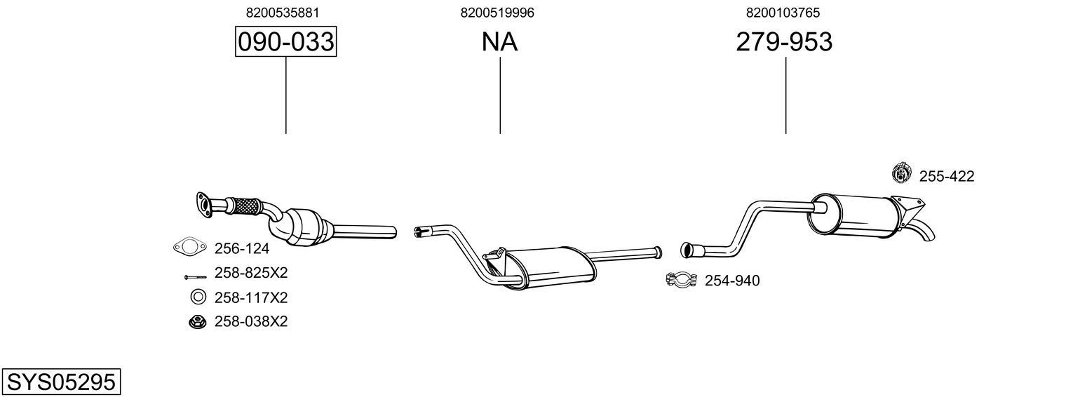 Išmetimo sistema BOSAL SYS05295